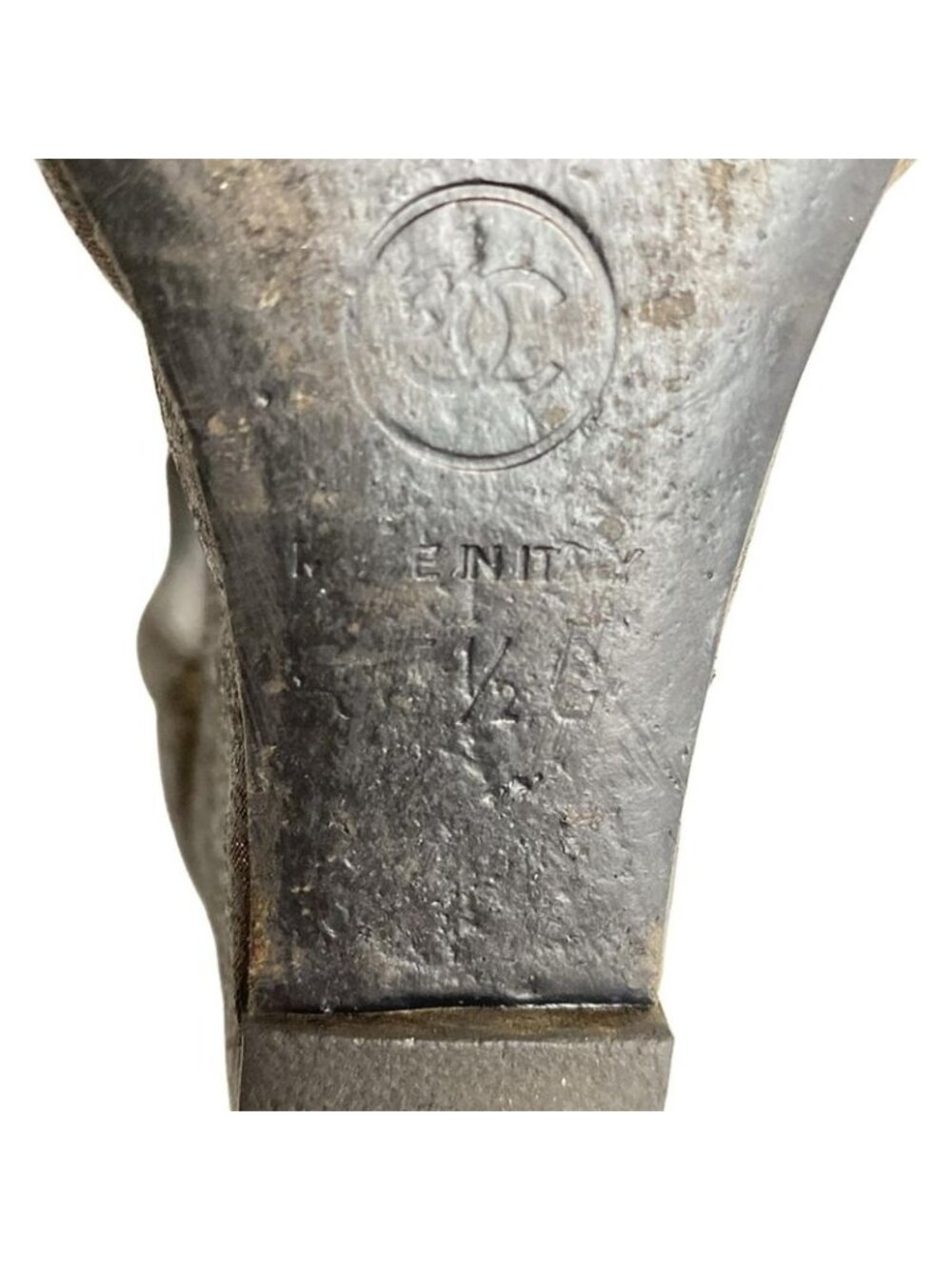 Chanel Sandals 5.5 C Gold Black Wedge Sole CC Logo Faux Pearl Leather - Picture 6 of 7